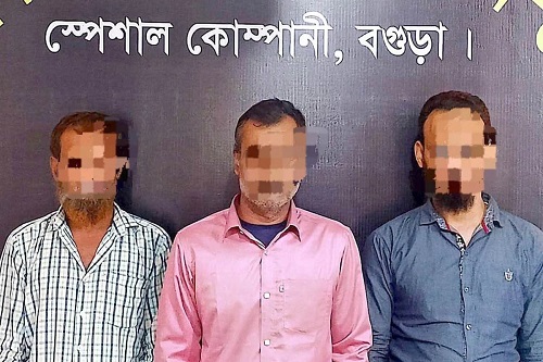 বগুড়ায় বিপুল পরিমাণ বিস্ফোরক উদ্ধার, তিনজন আটক